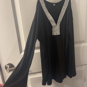 Black cold shoulder top